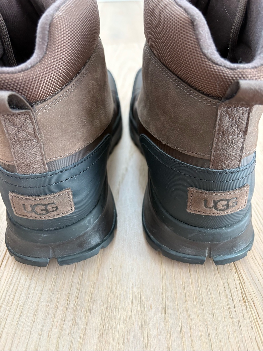 UGG Mens Black Emmett 1115834 Leather Waterproof Lace Up Duck Boots Sz US 12 - Picture 6 of 10